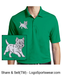 Men's Polo Shirt with embroidered Westie Design Zoom